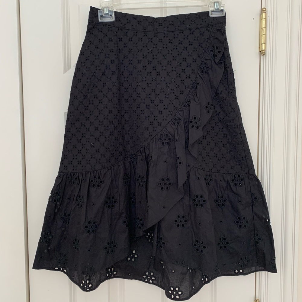 LOFT faux wrap eyelet skirt